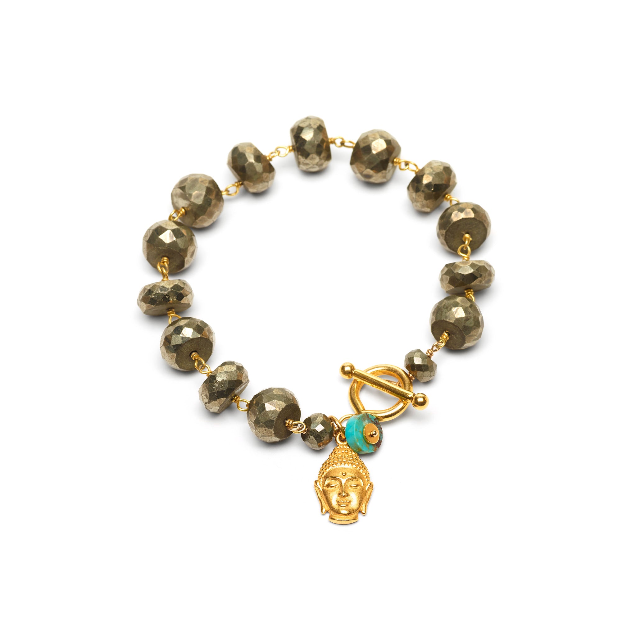 Gray wood and Gold buddha Bead Bracelet for Men — WE ARE ALL SMITH